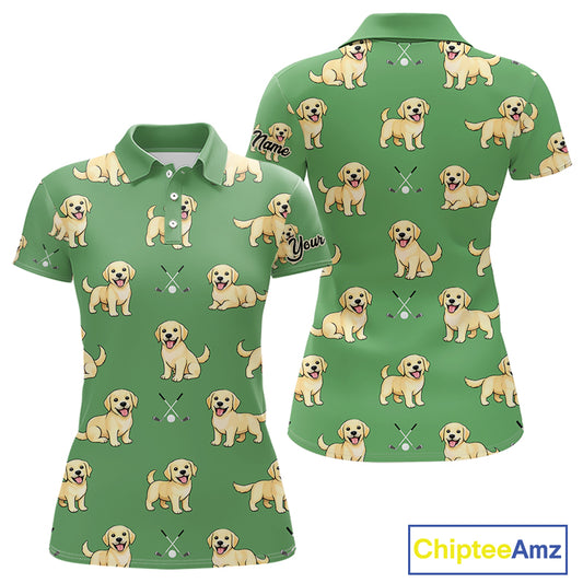 Womens Golf Polo Shirt Custom Funny Labrador Retriever Team Ladies Golf Top, Dog Lover Gift NHN0215
