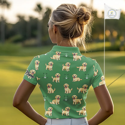 Womens Golf Polo Shirt Custom Funny Labrador Retriever Team Ladies Golf Top, Dog Lover Gift NHN0215