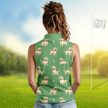 Load image into Gallery viewer, Womens Sleeveless Golf Polo Shirt Custom Funny Labrador Retriever Team Ladies Golf Top, Dog Lover Gift NHN0215