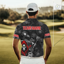 Load image into Gallery viewer, Funny Skull Mens Golf Polo Shirts Golf Ball Skull Pattern Custom Name Golf Apparel Personalized NHN0088