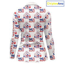 Load image into Gallery viewer, USA 250th Anniversary Womens Long Sleeve Golf Polo Shirt Custom Golf Pattern Team Patriotic Golf Top NHN0231