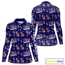 Load image into Gallery viewer, USA 250th Anniversary Womens Long Sleeve Golf Polo Shirt Custom Patriotic American Flag Team Golf Tops NHN0235