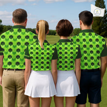 Load image into Gallery viewer, Plaid Mens Golf Polo Shirt Custom Abstract Green Hexagon Pattern Golf Shirts For Men NHN0156
