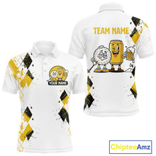 Load image into Gallery viewer, Argyle Pattern Mens Golf Polo Shirt – Custom Funny Beer Golf Shirt, Golfer Gift NHN0046