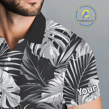 Load image into Gallery viewer, Mens Golf Polo Shirt Retro Floral Pattern Tropical Leaves Custom Team Golf Shirt, Golf Gifts NHN0190