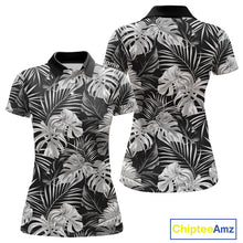 Load image into Gallery viewer, Womens Golf Polo Shirt Retro Floral Pattern Tropical Leaves Custom Team Golf Shirt, Golf Gifts NHN0190