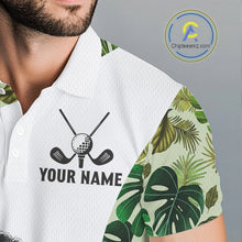 Load image into Gallery viewer, Funny Mens Golf Polo Shirt Green Tropical Pattern Custom Golf Clubs Shirts, Poodle Dog Lover Gift NHN0067