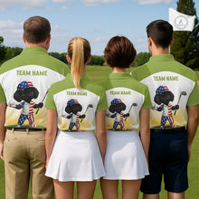 Load image into Gallery viewer, Funny Mens Golf Polo Shirts Custom Name Green Poodle Dog Golf Shirts Personalized NHN0079