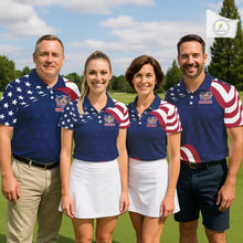 Load image into Gallery viewer, Funny Mens Golf Polo Shirt Custom Name American Flag Polo Shirt, 250 Years Of Freedom Patriotic Gift NHN0173