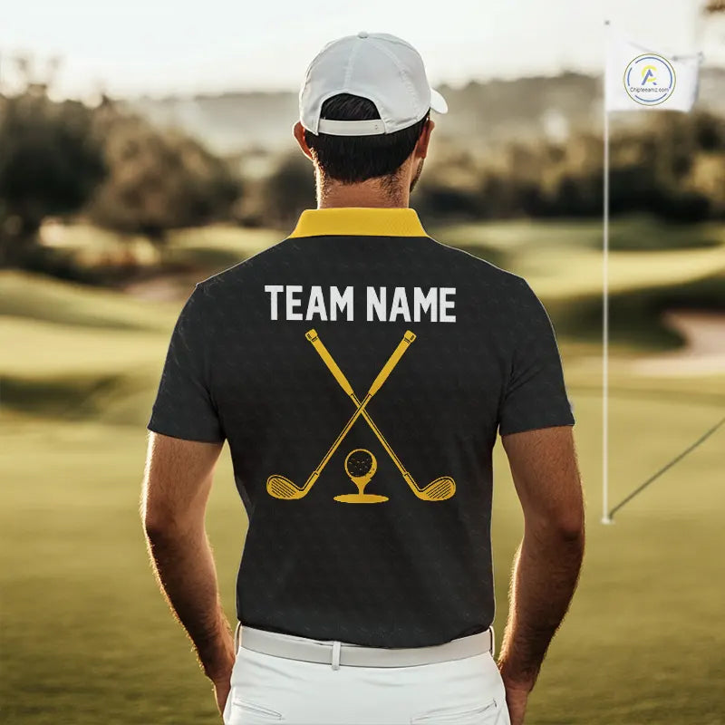 Black And Yellow Golf Ball Mens Golf Polo Shirts Custom Golf Outfits Men Golf Gifts For Men NHN0042