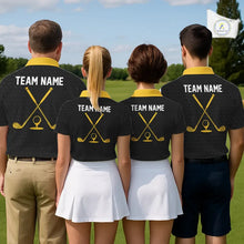 Load image into Gallery viewer, Black And Yellow Golf Ball Womens Golf Polo Shirts Custom Golf Outfits Golf Gifts For Women NHN0042