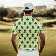 Load image into Gallery viewer, Mens Golf Polo Shirt Green Pattern Custom Golf Clubs Shirts For Men, Funny Poodle Dog Lover Gift NHN0068