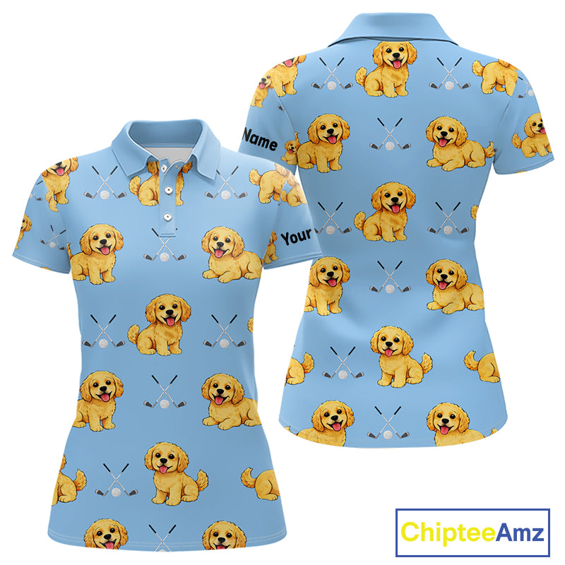 Womens Golf Polo Shirt Custom Funny Cockapoo Pattern Team Ladies Golf Tops, Dog Lover Gift NHN0209