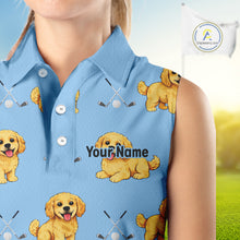 Load image into Gallery viewer, Womens Sleeveless Golf Polo Shirt Custom Funny Cockapoo Pattern Team Ladies Golf Tops, Dog Lover Gift NHN0209