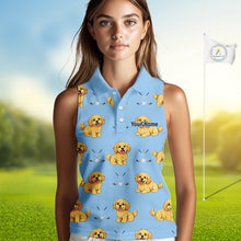 Load image into Gallery viewer, Womens Sleeveless Golf Polo Shirt Custom Funny Cockapoo Pattern Team Ladies Golf Tops, Dog Lover Gift NHN0209