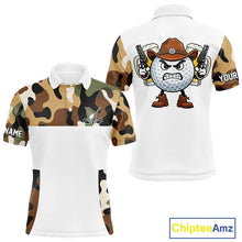 Load image into Gallery viewer, Funny Mens Golf Polo Shirts Custom Cowboy Golf Ball Camo Pattern Golf Outfits, Best Golf Gifts NHN0103