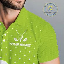 Load image into Gallery viewer, Funny Dinosaur Mens Golf Polo Shirt Green Pattern Custom Dinosaur Golf Shirts For Men NHN0100