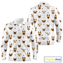 Load image into Gallery viewer, Funny Long Sleeve Golf Polo Shirt Custom Dog Golf Shirts White Golf Polo For Ladies, Golf Gifts NHN0108