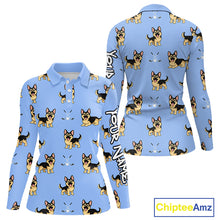 Load image into Gallery viewer, Womens Long Sleeve Golf Polo Shirt Custom Funny German Shepherd Team Ladies Golf Tops, Dog Lover Gift NHN0213