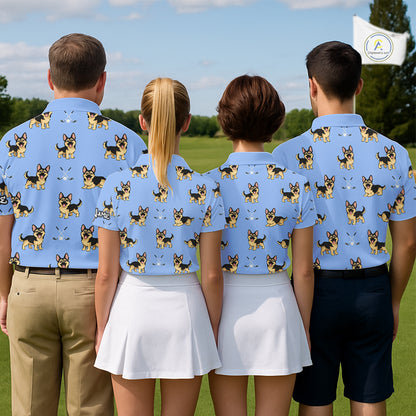 Mens Golf Polo Shirt Custom Funny German Shepherd Team Mens Golf Tops, Dog Lover Gift NHN0213