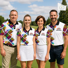 Load image into Gallery viewer, Rainbow Mens Golf Polo Shirt Leopard Print Pattern Custom Team Golf Tops For Men, Golf Gifts NHN0228