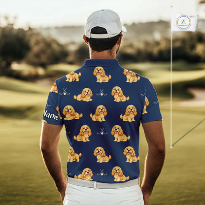 Mens Golf Polo Shirt Custom Funny Cocker Spaniel Team Mens Golf Tops, Dog Lover Gift NHN0210