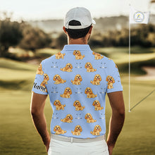 Load image into Gallery viewer, Funny Cocker Spaniel Mens Golf Polo Shirt Custom Blue Pattern Team Mens Golf Tops, Dog Lover Gift Nhn0210