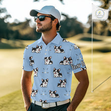 Load image into Gallery viewer, Mens Golf Polo Shirt Custom Funny French Bulldog Team Mens Golf Tops, Dog Lover Gift NHN0212