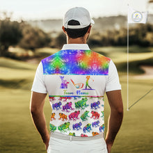 Load image into Gallery viewer, Funny Tie Dye Frog Pattern Mens Golf Polo Shirts Custom Watercolor Golf Attire For Men, Golf Gifts NHN0135