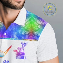 Load image into Gallery viewer, Funny Tie Dye Frog Pattern Mens Golf Polo Shirts Custom Watercolor Golf Attire For Men, Golf Gifts NHN0135