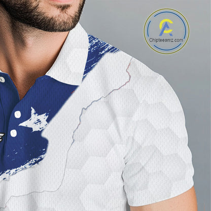 American Flag Mens Golf Polo Shirts Custom Patriotic Team Golf Shirts For Men Golf Gifts NHN0008