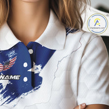 Load image into Gallery viewer, American Flag Womens Golf Polo Shirts Custom Patriotic Team Golf Shirts For Women Golf Gifts NHN0008