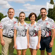 Load image into Gallery viewer, Lion Mens Golf Polo Shirt Red And White Lion King Sketching Polo Shirt Best Golf Shirt For Men NHN0055