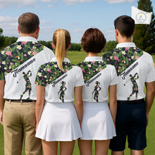 Load image into Gallery viewer, Mens Golf Polo Shirt Custom Toucan Tropical Leaf Pattern Flamingo Golf Shirts For Men NHN0192