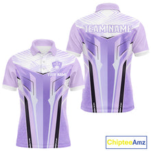 Load image into Gallery viewer, Mens Golf Polo Shirt Purple Geometric Pattern Custom Team Golf Tops For Men, Golf Gifts NHN0199