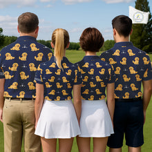 Load image into Gallery viewer, Funny Golden Retriever Womens Golf Polo Shirt Custom Blue Team Ladies Golf Tops, Dog Lover Gift Nhn0214