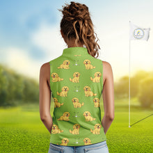 Load image into Gallery viewer, Womens Sleeveless Golf Polo Shirt Custom Funny Golden Retriever Team Ladies Golf Tops, Dog Lover Gift NHN0214
