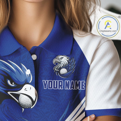 Womens Golf Polo Shirt Custom Blue Eagle Golf Shirts Personalized Golf Clubs For Team Golf Top NHN0081