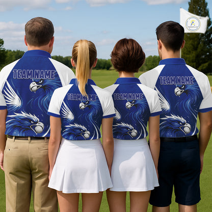 Mens Golf Polo Shirt Custom Blue Eagle Golf Shirts Personalized Golf Clubs For Team Golf Top NHN0081
