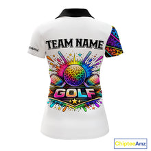 Load image into Gallery viewer, Rainbow Womens Golf Polo Shirt Leopard Print Pattern Custom Team Ladies Golf Tops, Golf Gifts NHN0226