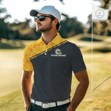 Load image into Gallery viewer, Funny Dragon Mens Golf Polo Shirts Custom Yellow And Blue Dragon Pattern Team Golf Outfits, Golf Gifts NHN0102