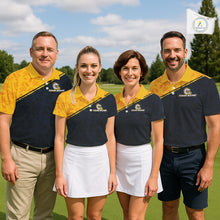 Load image into Gallery viewer, Funny Dragon Womens Golf Polo Shirts Custom Yellow And Blue Dragon Pattern Team Golf Outfits, Golf Gifts NHN0102