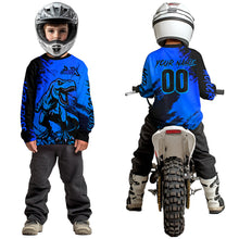 Load image into Gallery viewer, Blue Dinosaur Motocross Jersey Dirt Bike Shirts for Men Kid Women Racing Jersey XM417