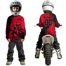 Load image into Gallery viewer, Red Dinosaur Motocross Jersey Dirt Bike Shirts for Men Kid Women Racing Jersey XM417