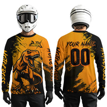 Load image into Gallery viewer, Orange Dinosaur Motocross Jersey Dirt Bike Shirts for Men Kid Women Racing Jersey XM417