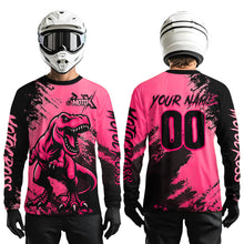 Load image into Gallery viewer, Pink Dinosaur Motocross Jersey Dirt Bike Shirts for Men Kid Women Racing Jersey XM417