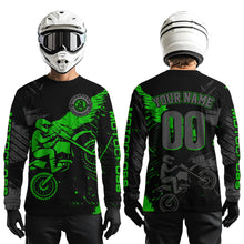 Load image into Gallery viewer, Custom Green Motocross Racing Jersey for Kid Women Men Personalized Dirt Bike Shirts XM425