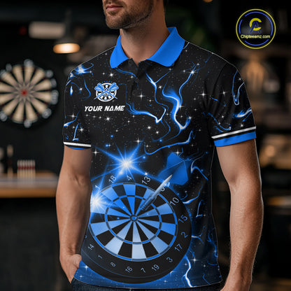 Custom Blue Galaxy Dragon Darts Shirt for Men Darts Team Jerseys Dartboard Shirt NNT291