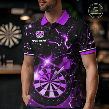 Custom Purple Galaxy Dragon Darts Shirt for Men Darts Team Jerseys Dartboard Shirt NNT291