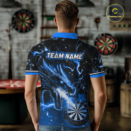 Custom Blue Galaxy Dragon Darts Shirt for Men Darts Team Jerseys Dartboard Shirt NNT291